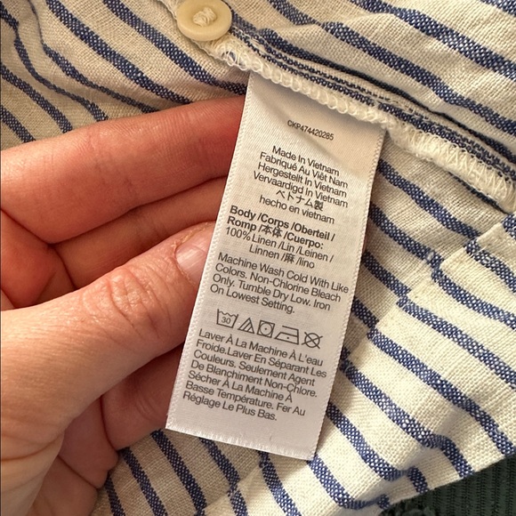 Madewell crop stripe button down large - Picture 4 of 4